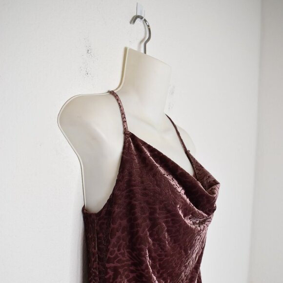 NY & Co Burnout Velvet Top Sz S Draped Ruched Whimsigoth Holiday Boho Party - Picture 6 of 15